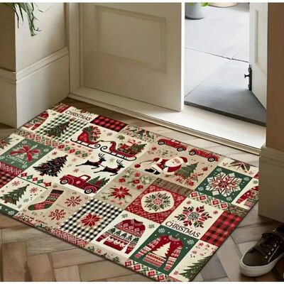 1pc Merry Christmas Area Mat Suitable for Living Room Bedroo