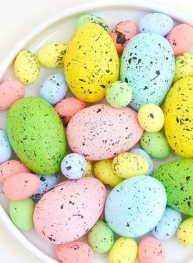 20/50pcs 2 Sizes Foam Easter Eggs Colorful Fake Eggs For Eas