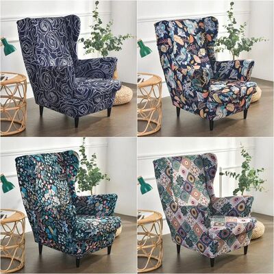 Bohemia Style Wing Chair Cover Stretch Spandex Armchair Cove