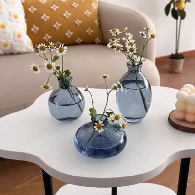 Simple Mini Glass Flower Vase Desktop Transparent Hydroponic