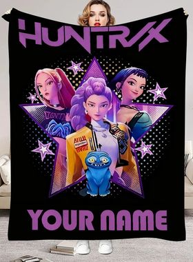 1PC Name K-Pop Demon Hunters Blanket Girls Boys Plush Throw