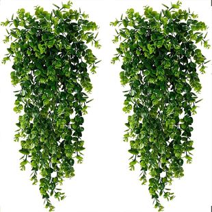 2PCS Artificial Hanging Plants Faux Eucalyptus Leaf Greenery