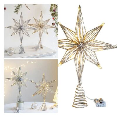 Christmas Tree LED Star Tree Toppers Battery Operated Treeto