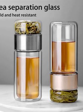 Tea Water Bottle High Borosilicate Glass Double Layer Tea Wa