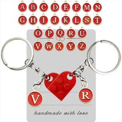 Personalized Brick Matching Heart Keychain for Couple Boyfri