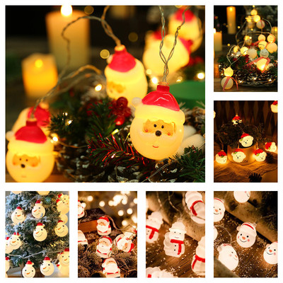 Led Christmas Lights String Festive Snowman Decoration Tree