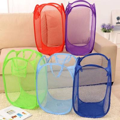 Mesh Pop Up Dirty Laundry Basket Hamper with Durable Handles