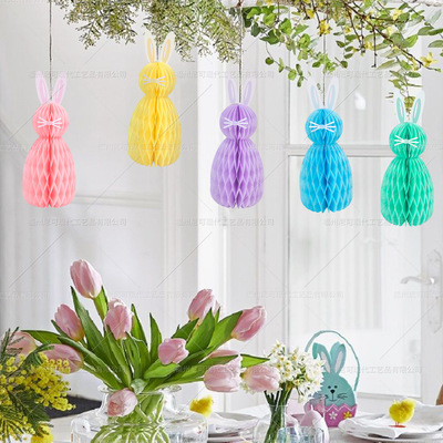 Easter Theme Party Decoration Rabbit Honeycomb Ball Ornament