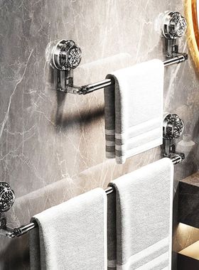 Suction cup Wall Towel Rack no drilling single rod retractab