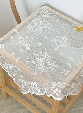 New French Tulip Bouquet Lace Tablecloth, Coffee Table, Beds