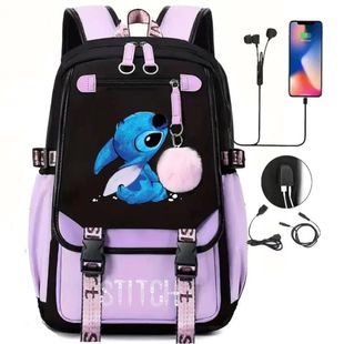 Girls Schoolbags Teenager Lilo Charging Boys USB Lapt Stitch