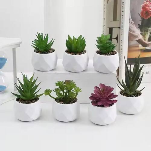 Eco-Friendly Artificial Succulent Bonsai Set Realistic Plast