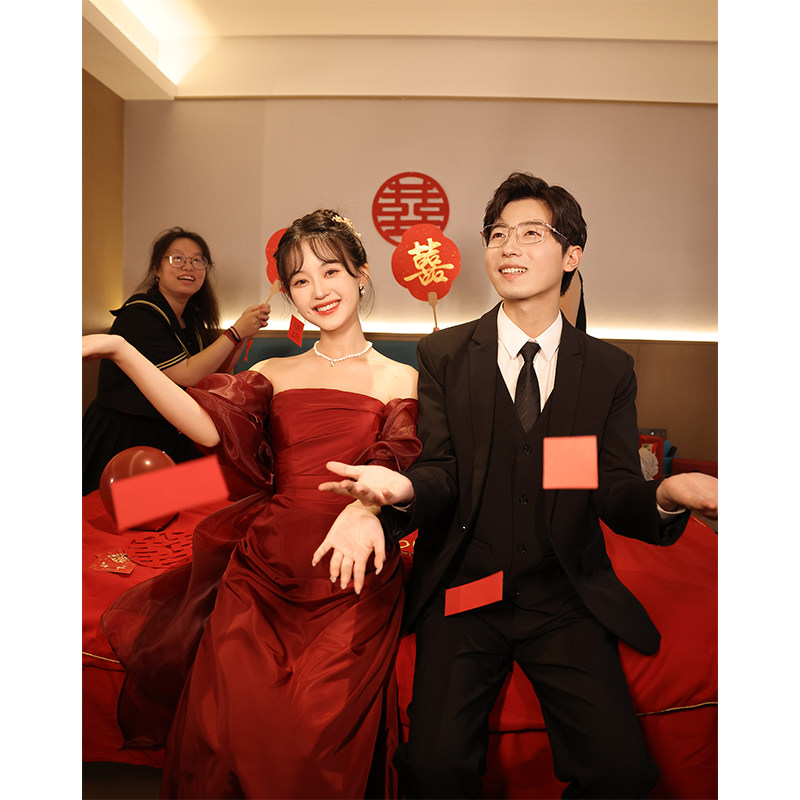 敬酒服新娘订婚连衣裙高级感礼服