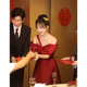 敬酒服2025新款 出阁宴平时可穿 单肩红色订婚礼服结婚当天新娘便装
