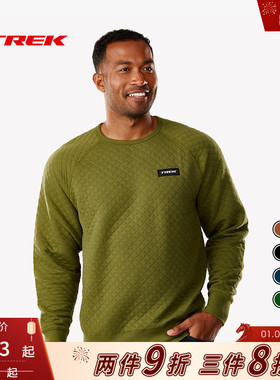 TREK崔克男女同款绗缝设计亲肤柔软优雅时尚圆领运动衫卫衣