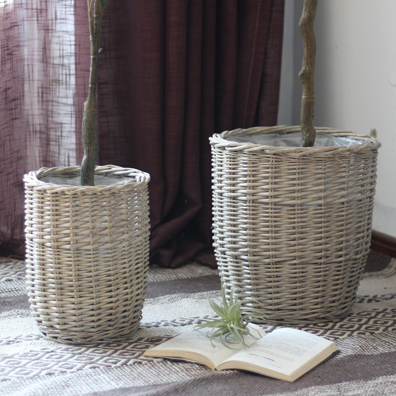 柳编藤编种树大花盆花器植物套盆花篮收纳筐落地室内客厅北欧简约,家居饰品,花盆,淘宝优惠券,粉丝福利购,淘宝优惠卷