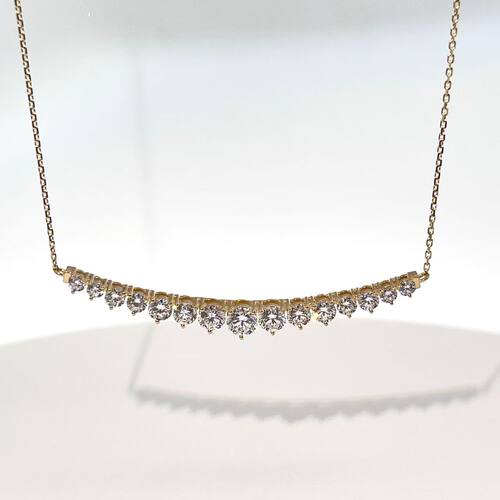 customized moissanite diamond 10k yellow gold necklace