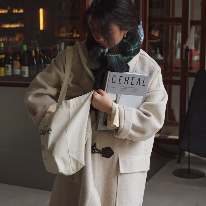 中长款羊毛大衣双面呢韩系牛角扣