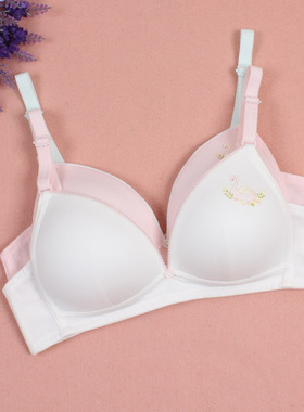 百伶百俐 棉质少女立体杯无钢圈学生内衣发育期少女搭扣文胸81021