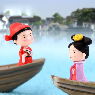 微景观创意仿真人物公仔金榜题名文武状元郎宫女公主情侣多肉摆件