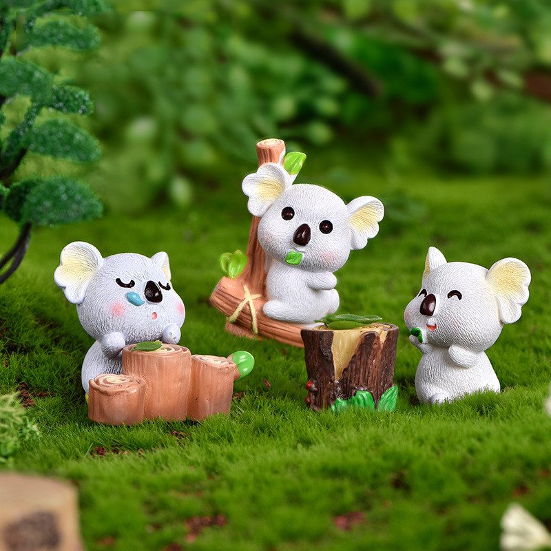微景观现代树脂工艺品可爱卡通动物新款憨憨小考拉园艺装饰品摆件