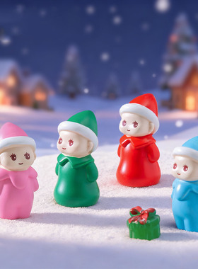 微景观树脂工艺品创意圣诞变装娃娃萌粒公仔 DIY装饰品迷你小摆件