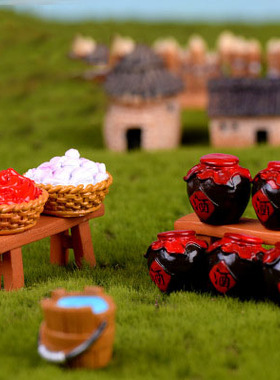 微景观坛子水桶摆件树脂工艺品