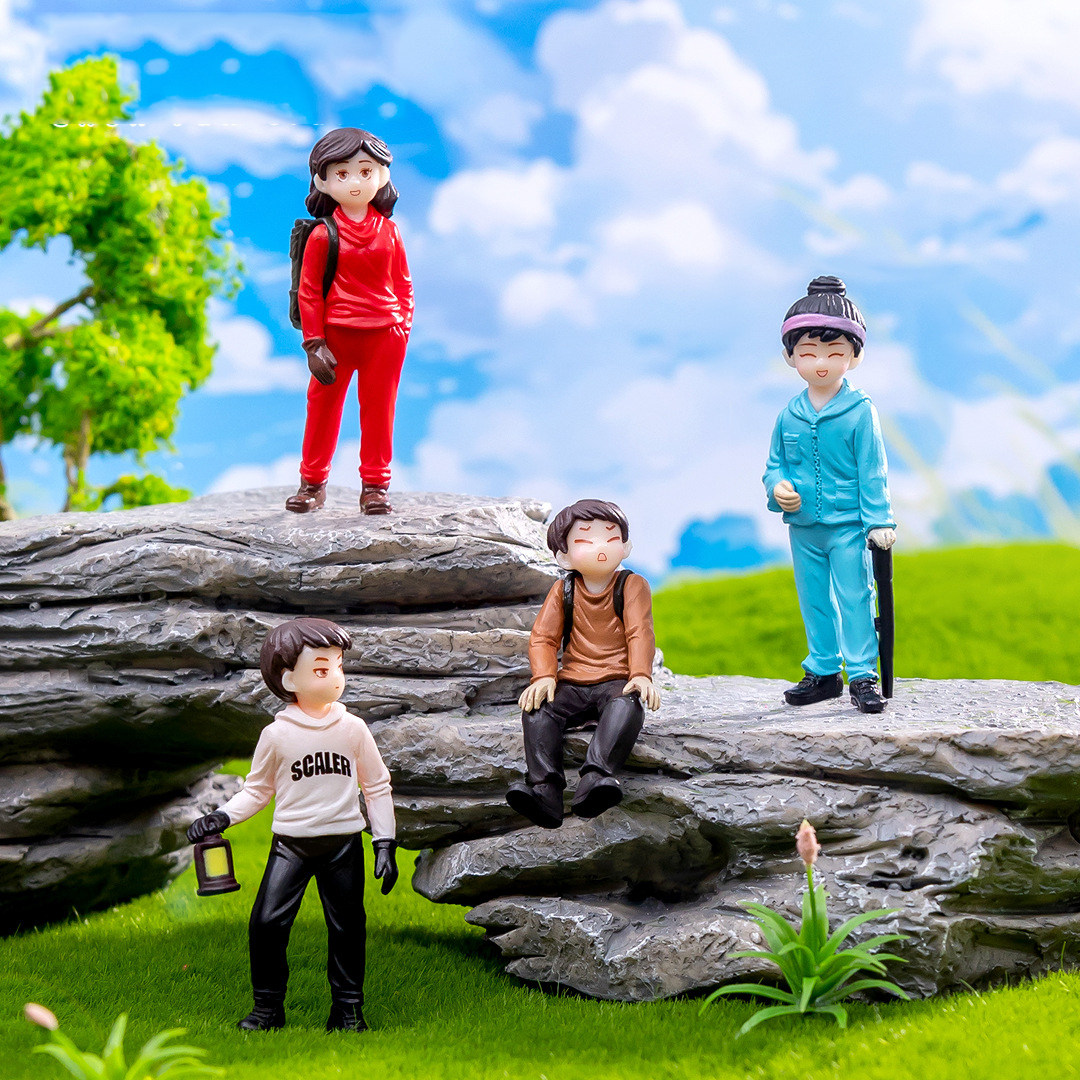 微景观创意背包登山者 假山DIY装饰品男孩女孩办公桌面树脂小摆件,家居饰品,装饰摆件,淘宝优惠券,粉丝福利购,淘宝优惠卷