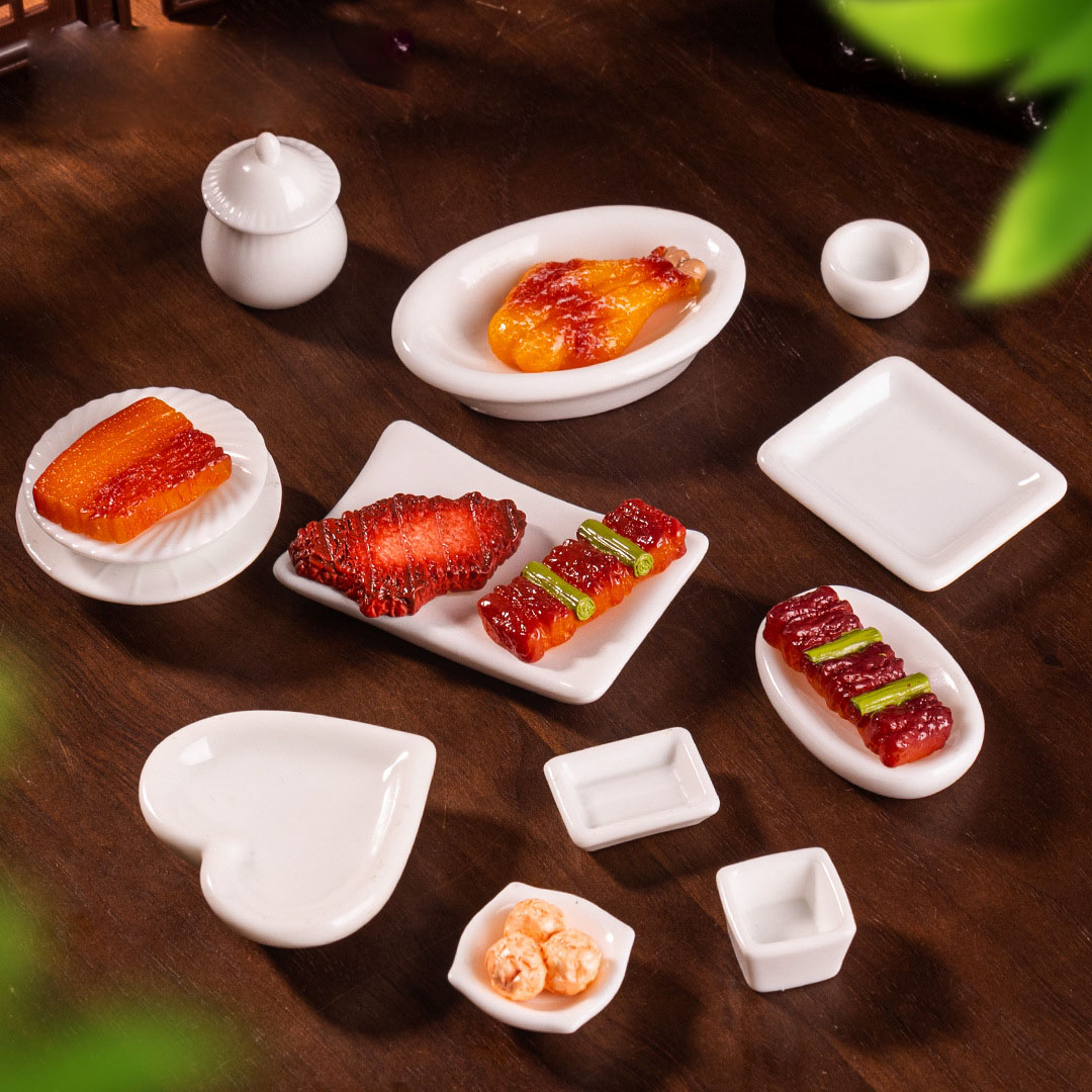 微景观简约创意陶瓷盘子食玩微缩模型娃娃屋 DIY装饰品迷你小摆件