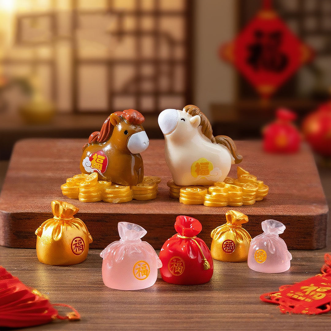 微景观简约现代马年新年吉祥福袋小马公仔 DIY装饰品迷你树脂摆件,家居饰品,装饰摆件,淘宝优惠券,粉丝福利购,淘宝优惠卷