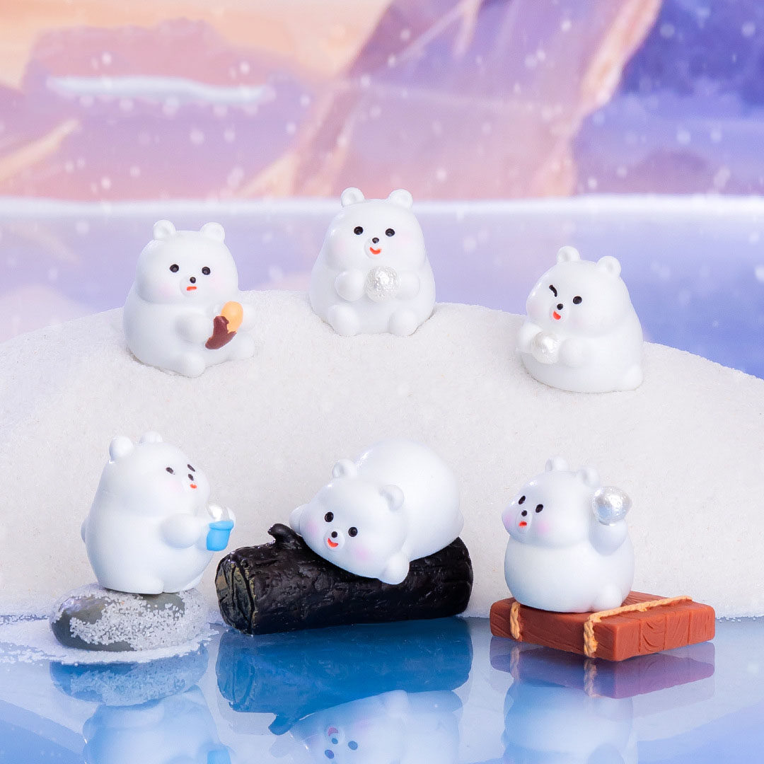 微景观创意可爱卡通玩雪小白熊造景材料 DIY装饰品迷你桌面小摆件,家居饰品,装饰摆件,淘宝优惠券,粉丝福利购,淘宝优惠卷