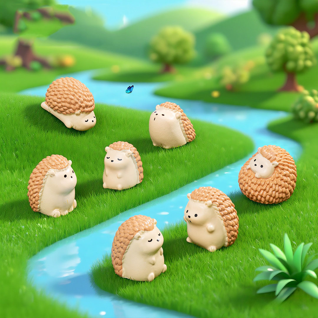 微景观创意可爱胖胖小刺猬萌粒园艺造景 DIY装饰品迷你桌面小摆件