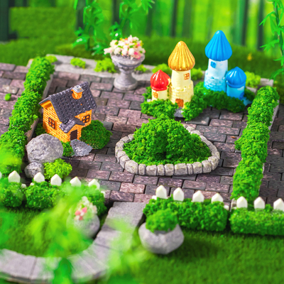 微景观简约园艺苔藓造景小房子别墅城堡花台模型DIY造景饰品摆件