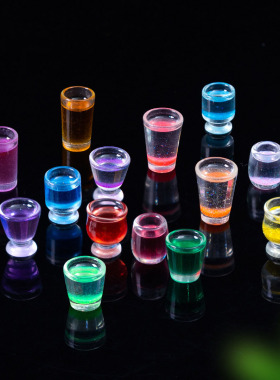 微景观创意酒杯水果汁杯子仿真食玩 DIY装饰品微缩迷你树脂小摆件