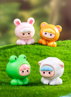苔藓微景观简约创意可爱动物小人园艺造景 DIY装饰品桌面办公摆件