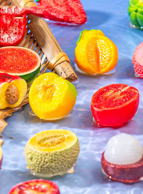 微景观简约创意写实半切人参果草莓水果萌粒 DIY装饰品迷你小摆件