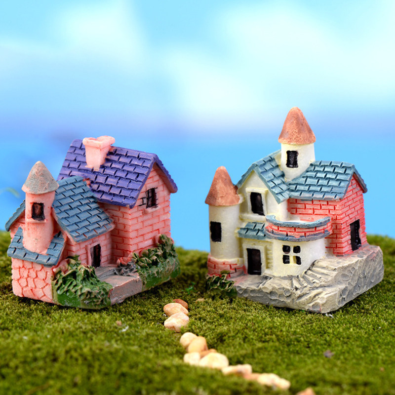 复古风砖瓦别墅树脂现代工艺品