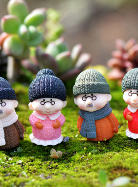 微景观盆栽摄影卡通人物小摆件