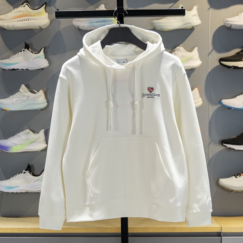 李宁女子连帽加绒保暖套头卫衣