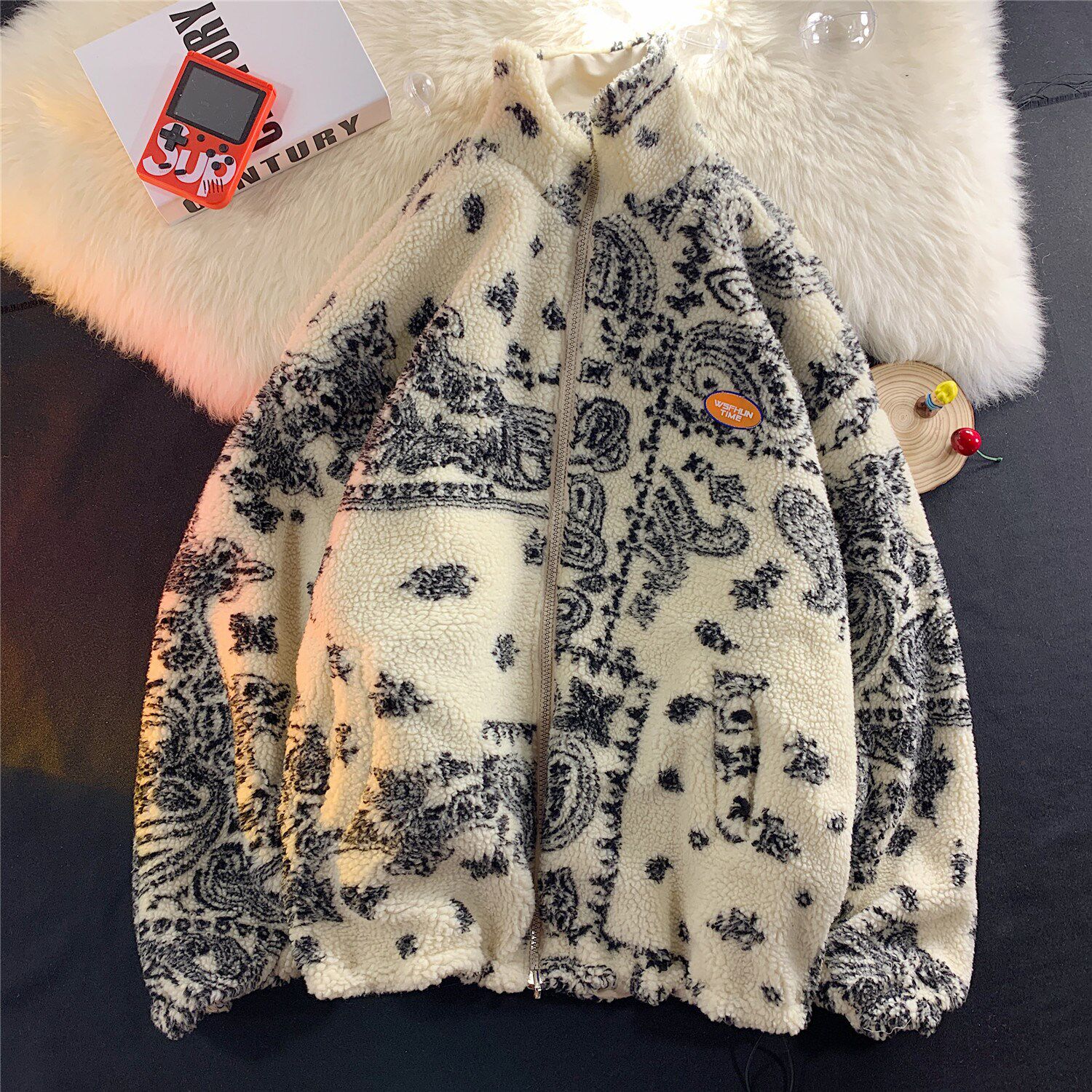 男女两面穿J加厚羊羔毛新款港风棉衣1004-2-s627-P100服,男装夹克,星座1404-3