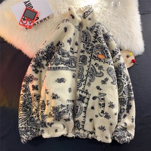 男女两面穿J加厚羊羔毛新款港风棉衣1004-2-s627-P100服图片