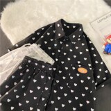 夏季男女1404-1-dk06-C32-p80宽松阔裤短裤中裤休闲套装货，女装休闲裤，星座1404-3