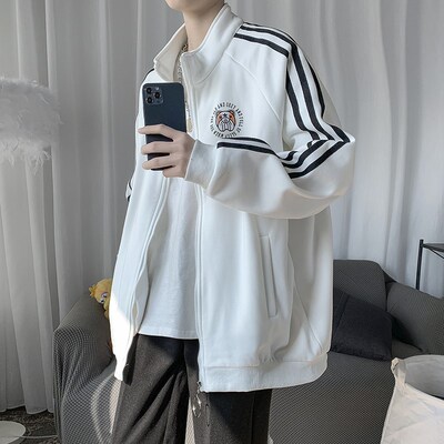 1404-1-s403-P40男女字母棉外套新款 休闲情侣夹克款精品拉链衫F