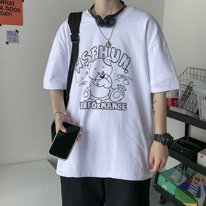 1404新款男女款潮流时尚港风短袖纯棉夏季体恤D港1404--T075-p3,女装T恤,星座1404-3
