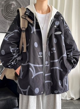 1404-2-k2228-P70男女百搭新款港风夹克中性款外套休闲大码