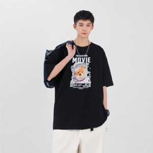 1404-2-T038-p30男装新款 港风短袖T夏季 印花体恤情侣bH图片