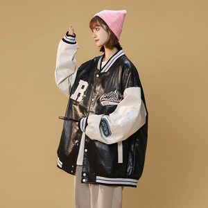 1404-1-9210-p高品质棒球服潮流休闲皮夹克百搭外套图片