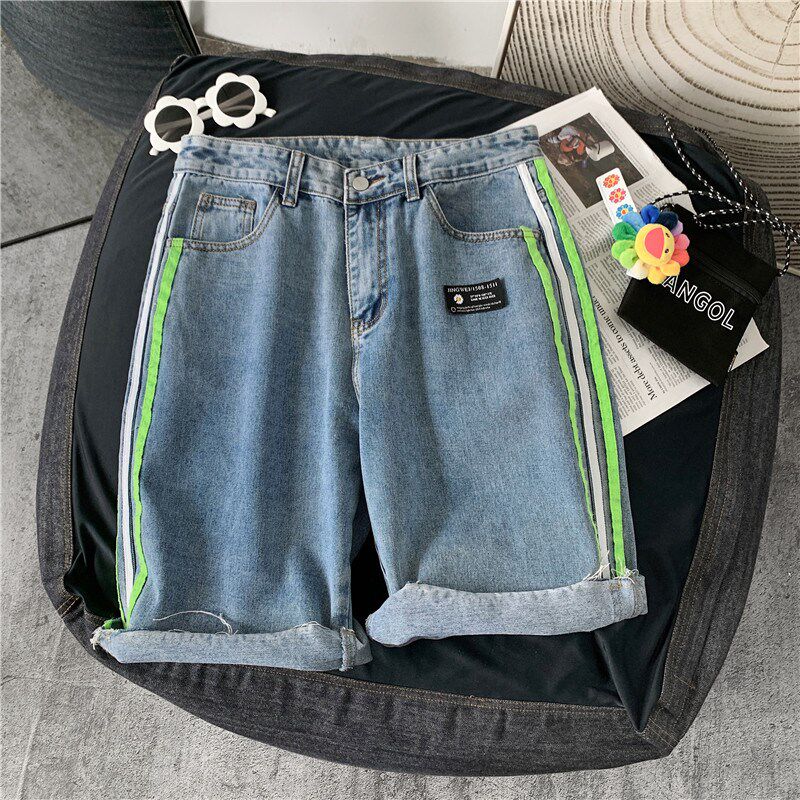 男夏款新款日系日色牛仔潮流短裤精品714-1-913m图片