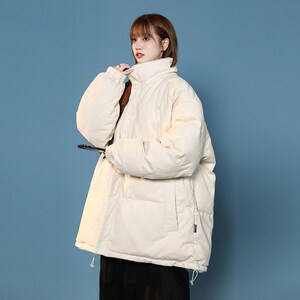 男女加厚 棉服 两面穿 棉外套1404-1-MY9375-P80黑色 紫色85图片