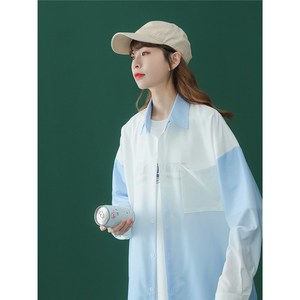 1404-2-c26-P55-短袖50男女21款生衬衫新休闲 情侣夹中性风图片